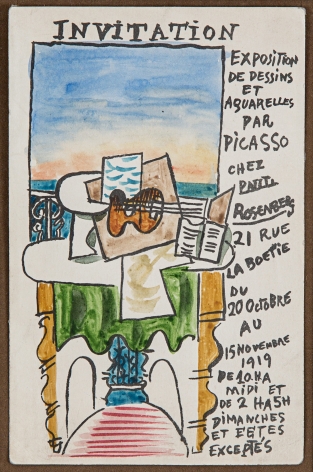 Pablo Picasso, La Fen&ecirc;tre &Aacute; Saint-Rapha&ecirc;l. Cart&eacute; d&rsquo;Invitation, 1919